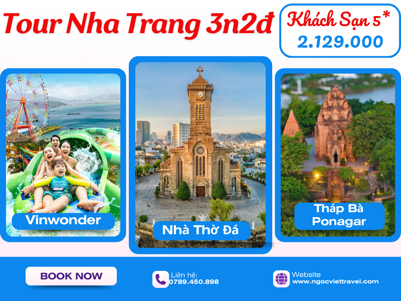 TOUR NHA TRANG - KHÁCH SẠN 5 SAO - TẶNG BUFFET HẢI SẢN + UỐNG BEER KHÔNG GIỚI HẠN