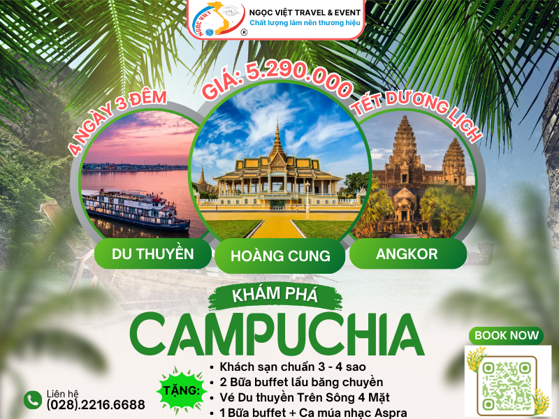 TOUR CAMPUCHIA - SIEM REAP - PHNOMPENH - TẾT DƯƠNG LỊCH - XE LIMOUSINE