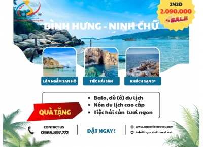 TOUR BÌNH HƯNG - NINH CHỮ - XE VIP CHẤT LƯỢNG CAO