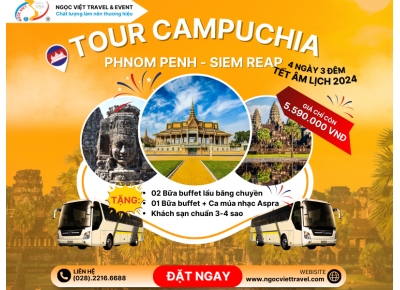 TOUR CAMPUCHIA - SIEM REAP - PHNOMPENH - TẾT ÂM LỊCH - XE LIMOUSINE