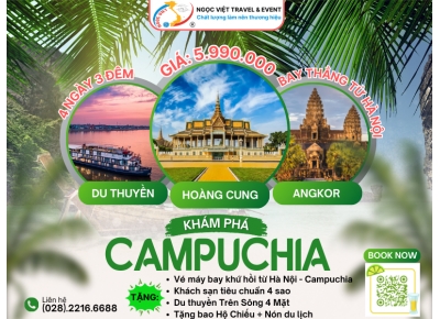 TOUR CAMPUCHIA - SIEM REAP - PHNOMPENH - BAY THẲNG TỪ HÀ NỘI